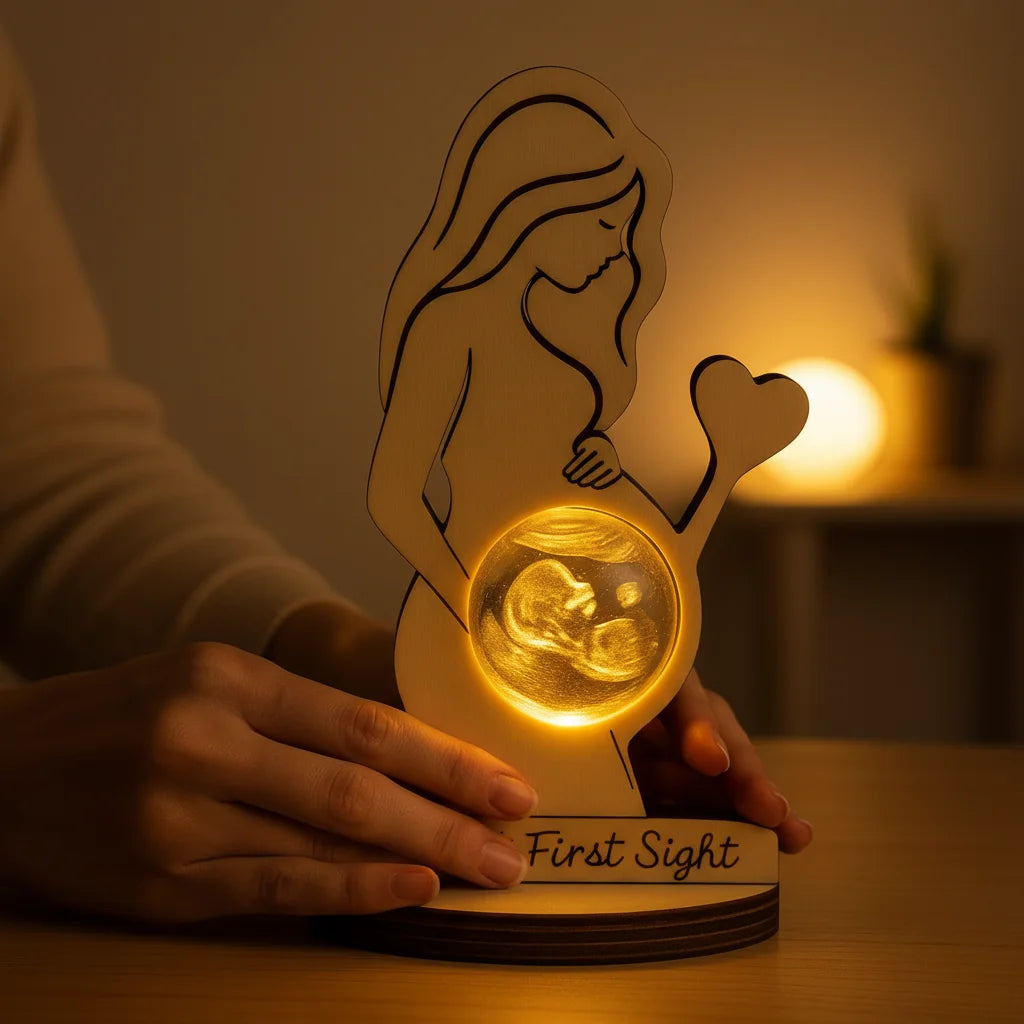 Custom Photo Night Light Personalized 3D Crystal Ball LED Lamp for Baby Ultrasound Wedding Couple Parents Keepsake Decor Gift