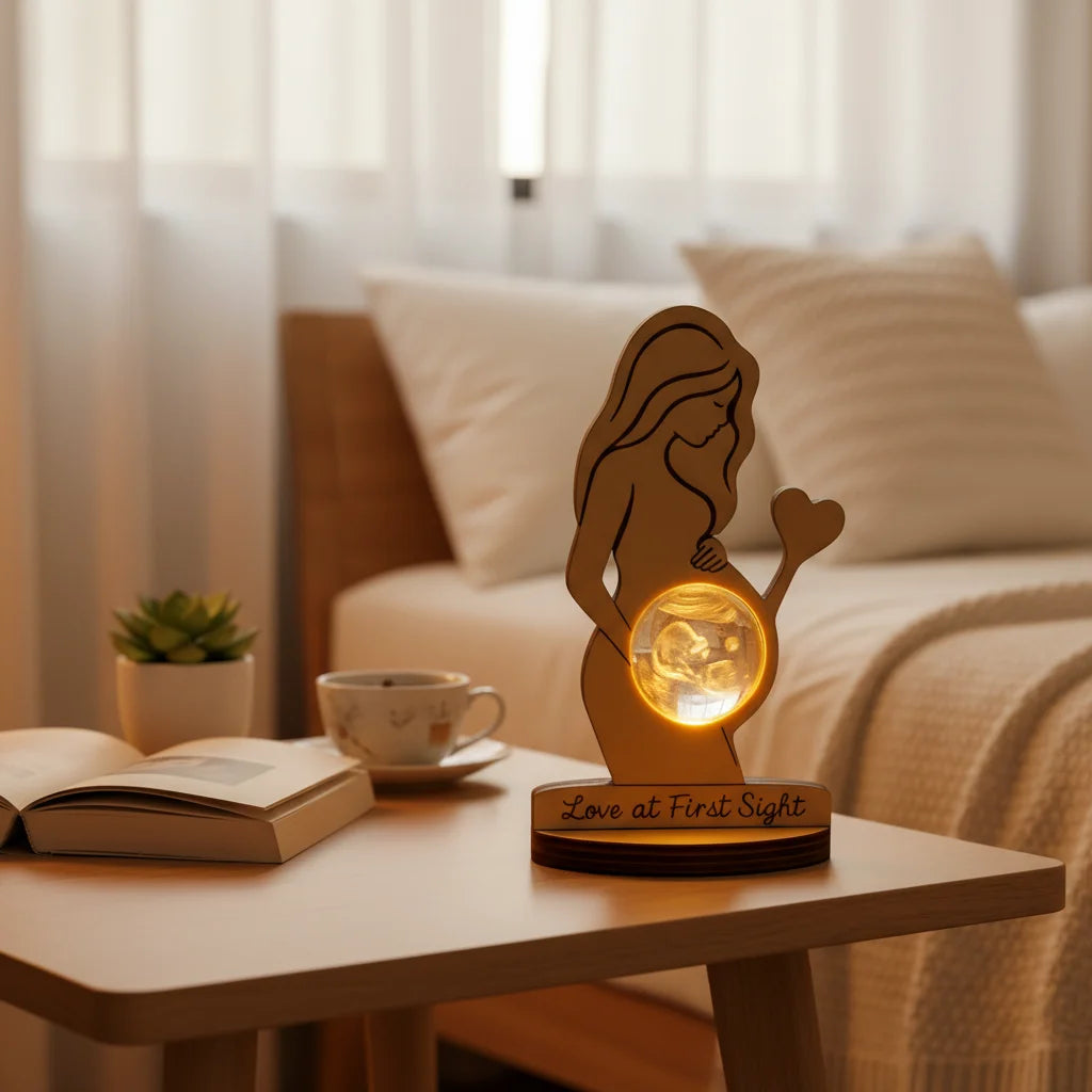 Custom Photo Night Light Personalized 3D Crystal Ball LED Lamp for Baby Ultrasound Wedding Couple Parents Keepsake Decor Gift